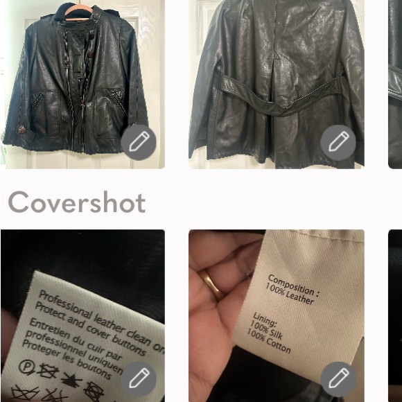 3.1 Phillip Lim black leather jacket silk and cotton lining with sweater collar - Picture 6 of 13